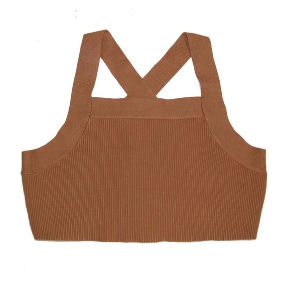 House of Harlow Ribbed Cross Back Crop Top Large - Picture 1 of 7